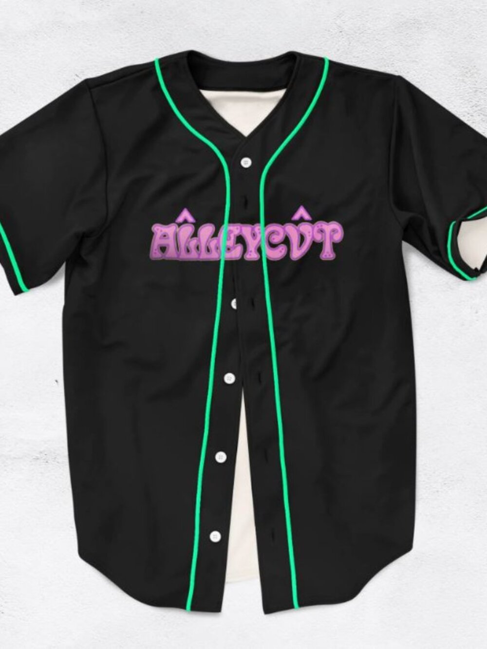 ALLEYCVT Feel It Daisy Smiley Black Rave Baseball Jersey